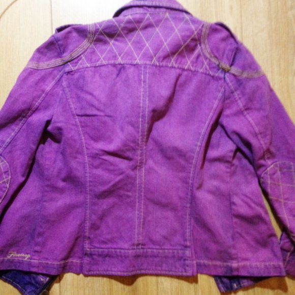 Denim biker jacket XS  pink - Picture 6 of 8